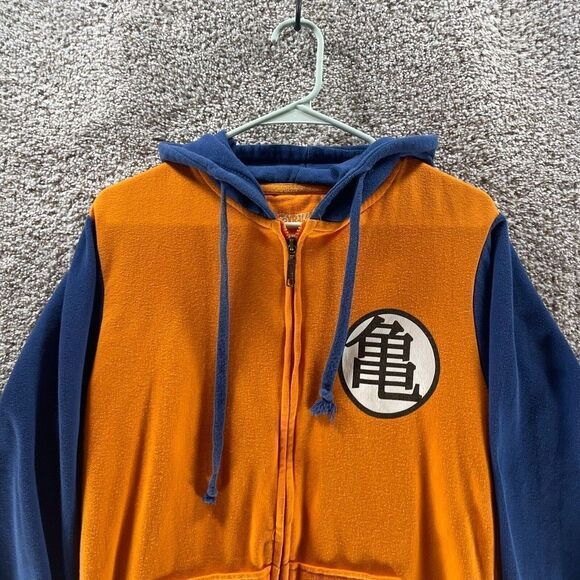 Dragon Ball Z Hoodie Sweatshirt Mens Medium Orange Blue Goku Kama Symbol Casual - Picture 2 of 11
